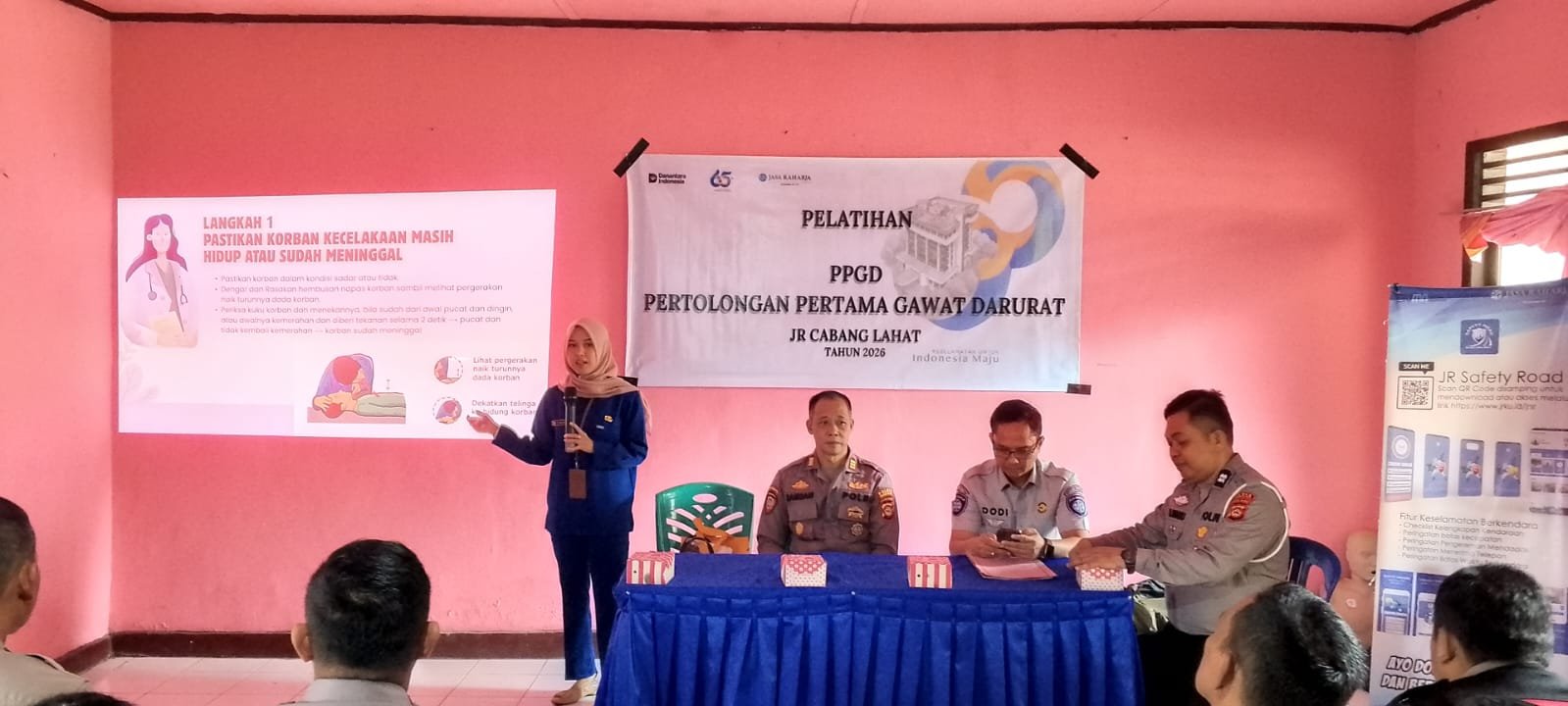 Jasa Raharja Cabang Lahat Laksanakan Kegiatan PPGD di Polsek Pagar Alam Utara