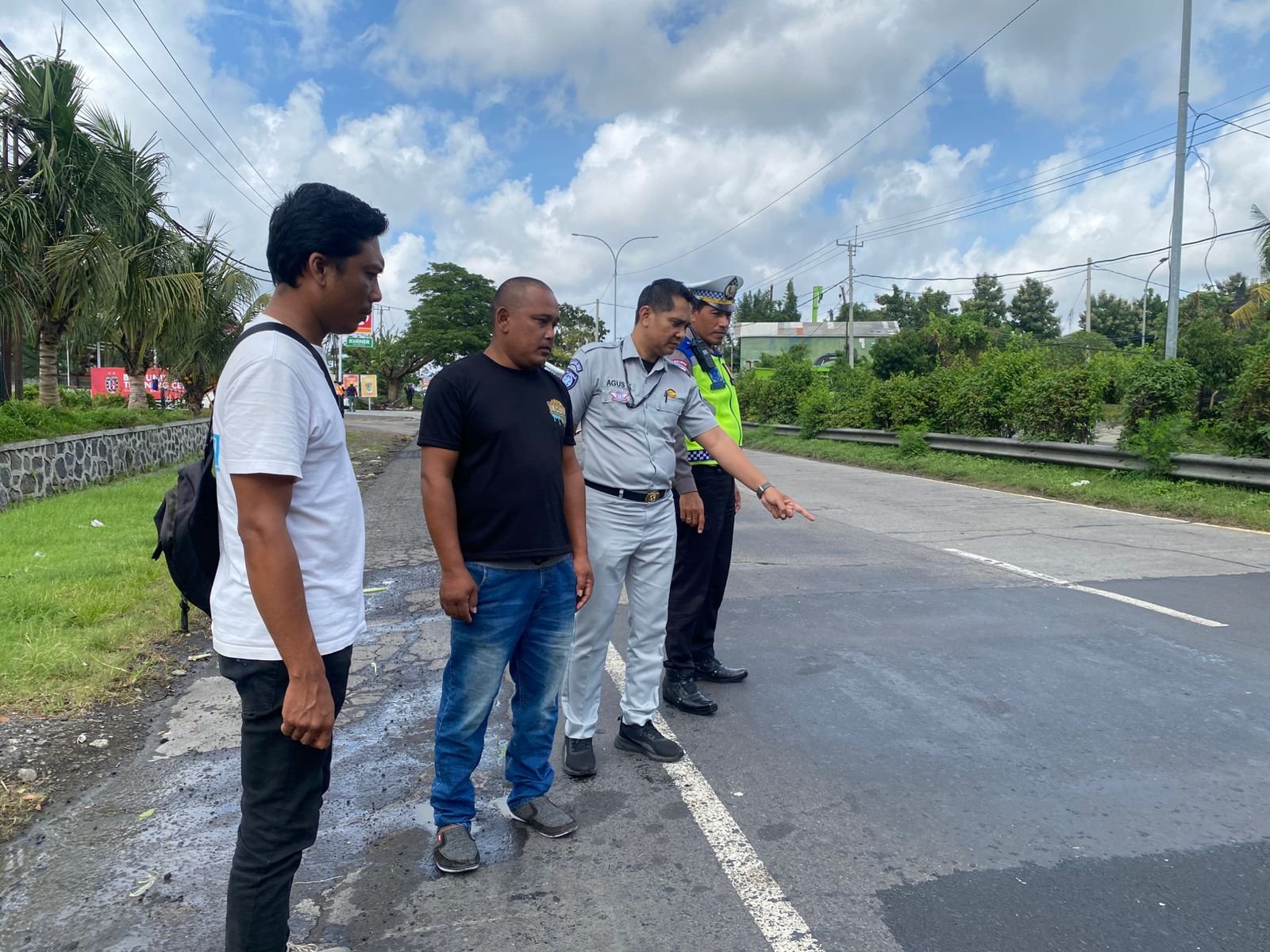 Jasa Raharja Bersama Polres Gianyar Lakukan Survey TKP Laka Lantas di By Pass Ida Bagus Mantra