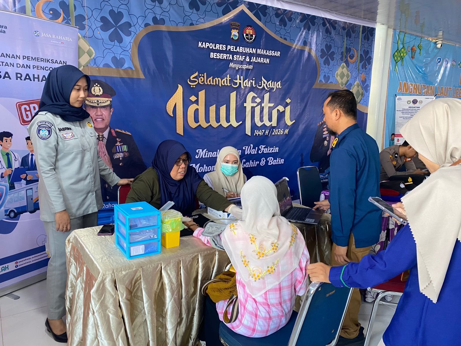 Jasa Raharja Sulsel Gelar Pemeriksaan Kesehatan Gratis bagi Pemudik di Pelabuhan Makassar