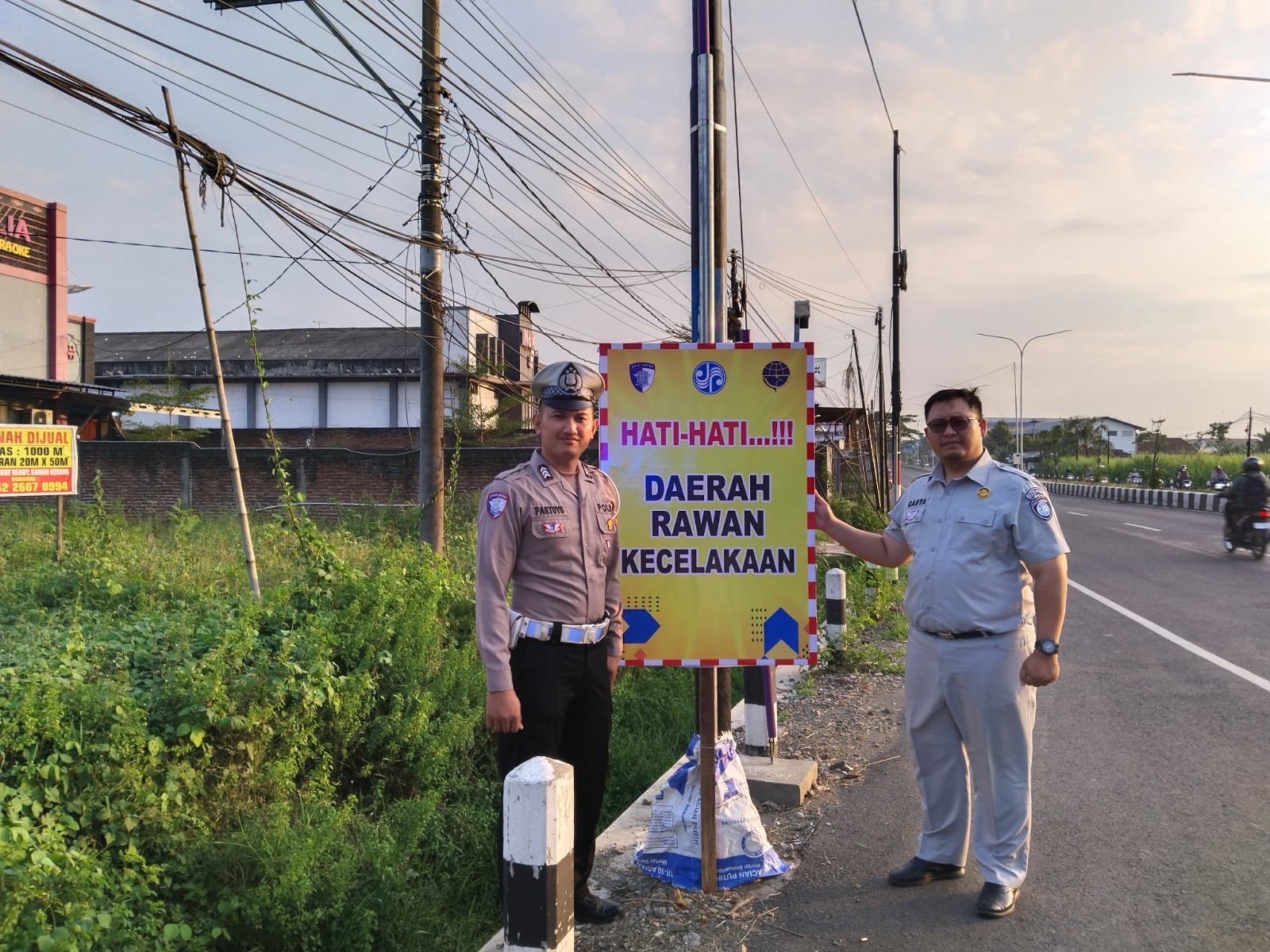 Tekan Angka Laka Lantas, Jasa Raharja Pati Pasang Papan Himbauan di 4 Titik Rawan