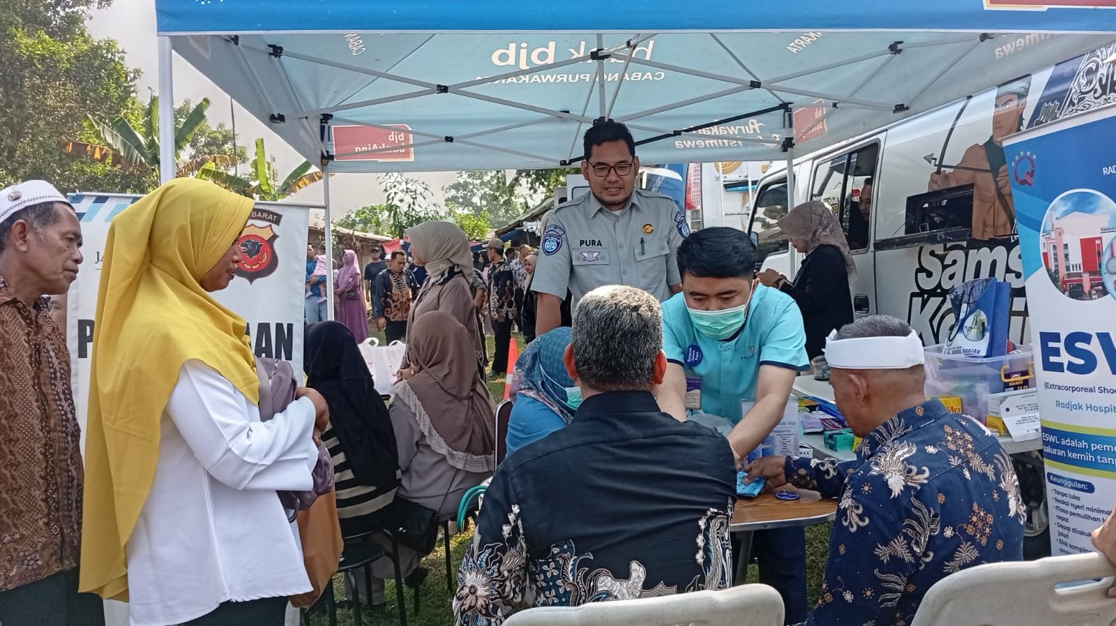 Jasa Raharja Purwakarta Dukung Layanan Samsat Keliling dan Pemeriksaan Kesehatan di Gempungan Cibatu