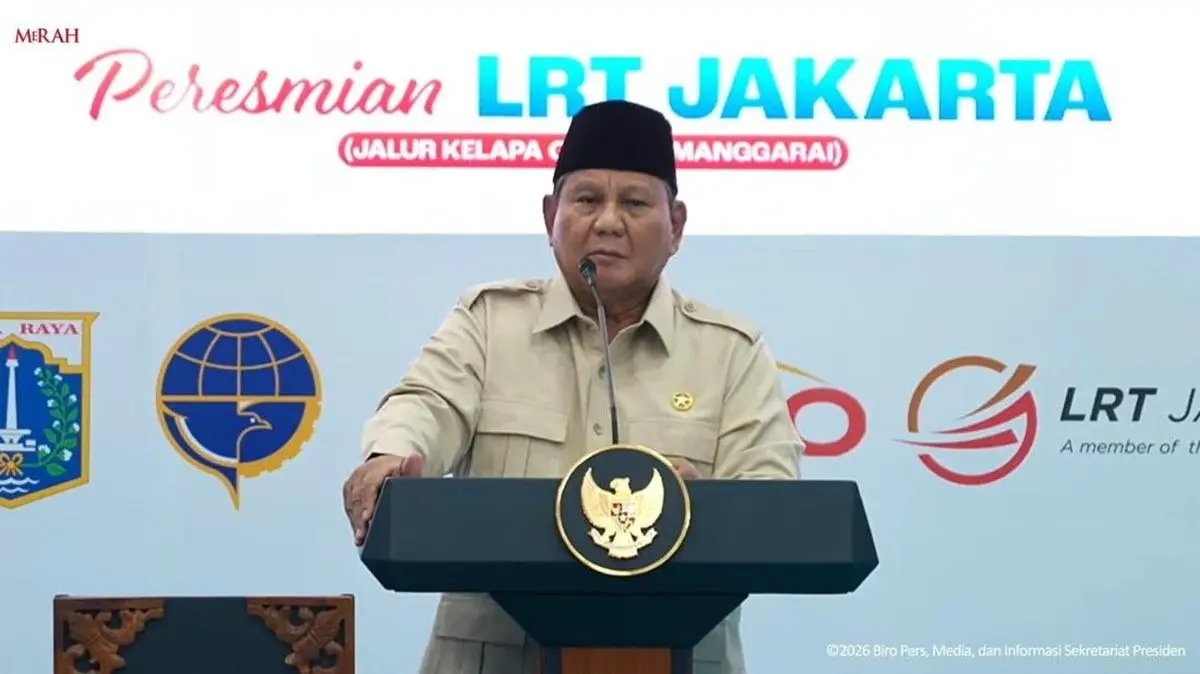 Prabowo Resmikan LRT Kelapa Gading-Manggarai untuk Dukung Transportasi Terintegrasi