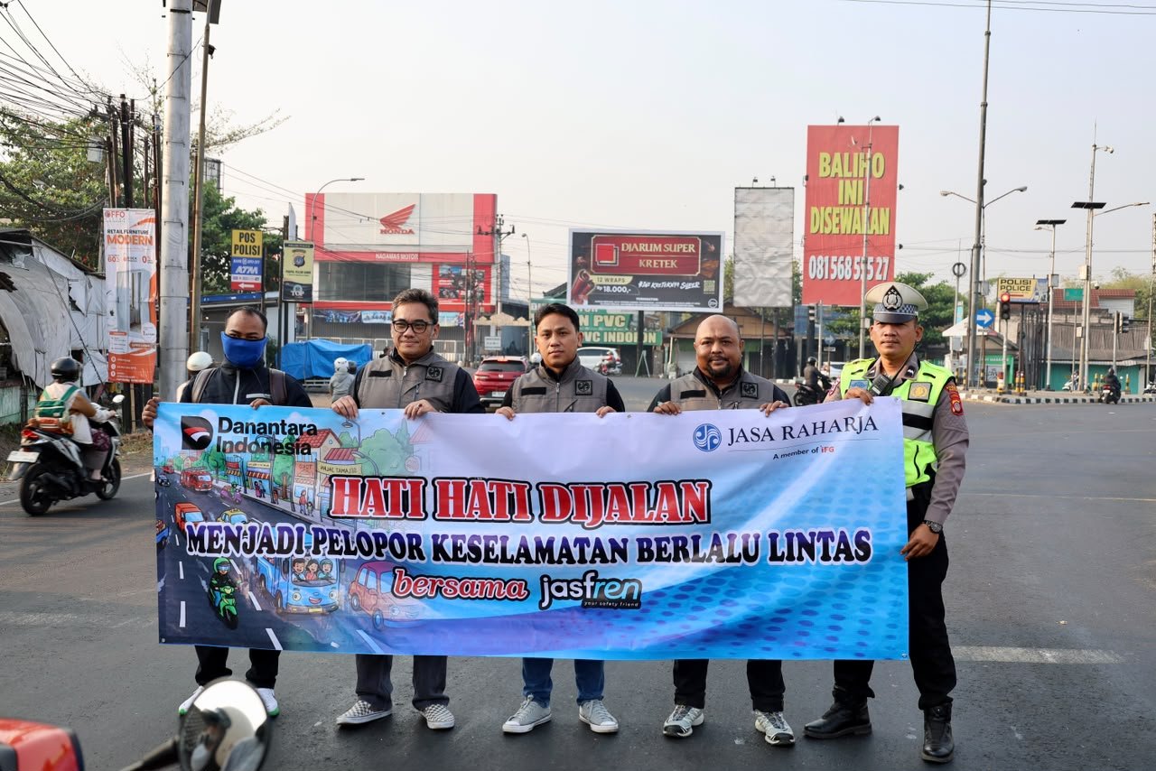 Jasa Raharja Ajak Puluhan Pengemudi Ojol di Sleman Sebarkan Pesan Keselamatan