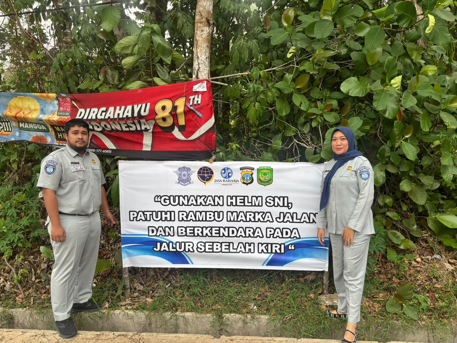 Jasa Raharja Pasang Spanduk di Sejumlah Titik Rawan Kecelakaan di Wilayah Tanjungpinang sebagai Wujud Dukungan Terhadap Keselamatan Lalu Lintas